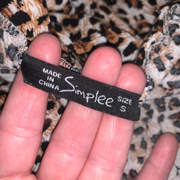 Simplee cheetah leopard printed strapless tube top romper jumpsuit size S - Picture 4 of 4